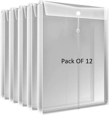SHINING ZON HEVY PLASTIC PolyPropylene Document File(Set Of 12, Transparent)