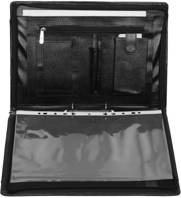 ZesTale Premium Leatherette 2 RIng Document Folder (without leaf)(Set Of 1, Black)