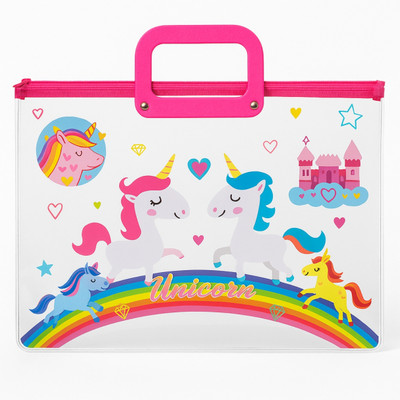 TINZORI PVC Folder Zipper bag with handle Organizer(Set Of 1, Multicolor)