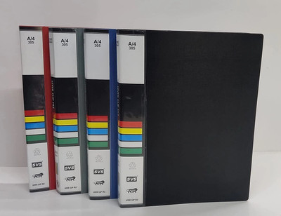 HCS Plastic A4 Punchless Lever Clip File Folder with Pocket for Office use (Assorted)(Set Of 4, Multicolor)