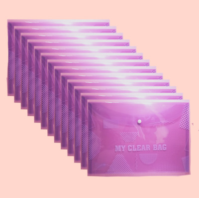 ALPINE Plastic My clear bag(Set Of 12, Purple)