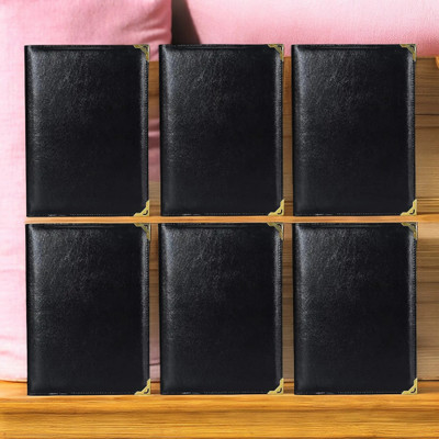 futureX PU Leather Bill Folder for Restaurant and Hotel with Card and Receipt Holder, (Set of 6)(Set Of 6, Black)