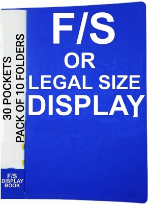 R K SALES Plastic Poly Propylene Heavy Duty Display Pocket Files F/S Size(Set Of 10, Blue)