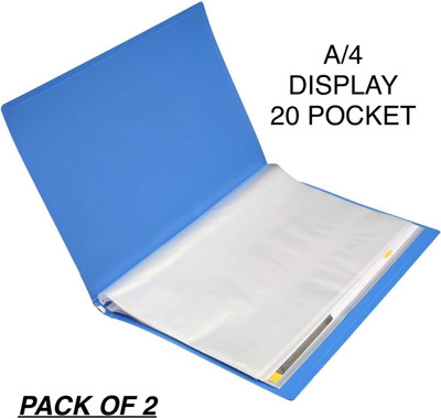 Unicorn Handicrafts plastic 20 pocket leaf file(Set Of 2, Multicolor)