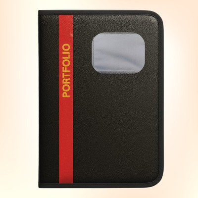 WTS GLOBAL PU Leather Portfolio Folder(Set Of 1, Red, Black)