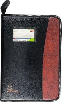 NEELGAGAN CB - 825 (Chain Bag) Executive Portfolio Folder - With 20 Pockets (Leaves) (38cm X 26.5cm)(Set Of 2, Maroon)