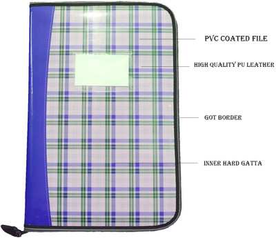 Kopila PU Document File Folder(Set Of 1, Blue)