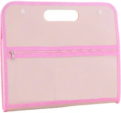 SHINING ZON Plastic 13 Pocket Expanding File Folder Multipurpose Horizontal(Set Of 2, Pink)