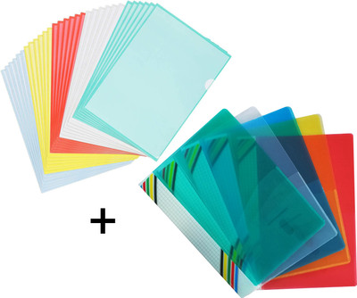 SHINING ZON Plastic Combo Pack Of 10 Report File And Pack Of 10 L Folder(Set Of 20, Multicolor)