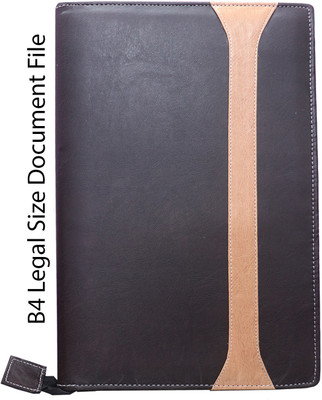 Parthav PU Leather file folder for documents(Set Of 1, Brown)