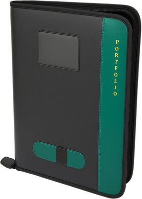 kittu faux leather B4 Size Multi-Color Exec. Files & Folders with 20-Leaf Capacity(Set Of 1, Black, Green)