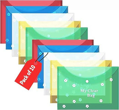 QUAKEL Good Quality Of Plastic Clear Bag(Set Of 10, Multicolor)