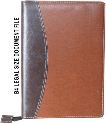 SB GRAND PU Leather document file folder(Set Of 1, Brown, Black)