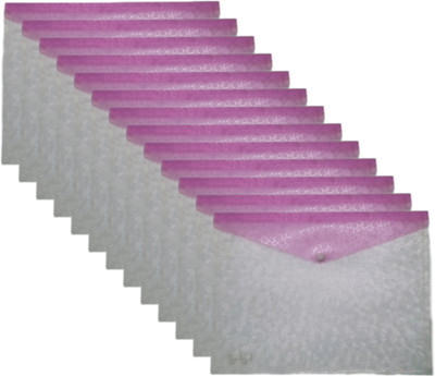 ALPINE Plastic My clear bag(Set Of 12, Pink)