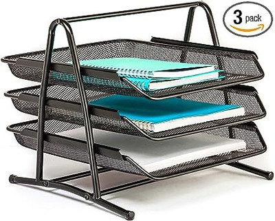 Modinity matal file holder(Set Of 3, Black)