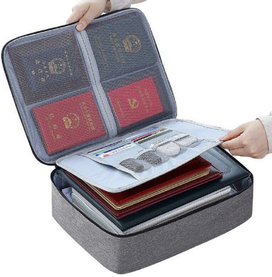 K.B.SALES Nylon Zipper Travel Document File Organizer Bag with Safety Code Lock Document bag(Set Of 1, Multicolor)