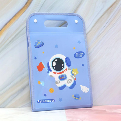Mr. Auen Astronaut Printed File Storage Folder Document File Organizer School Supplies File Folder(Set Of 1, Sky Blue)