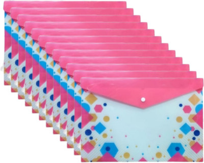 ALPINE Plastic My clear bag(Set Of 12, Pink)