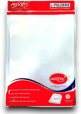SHINING ZON L Folder Clear L Type Folder For Documents Certificates(Set Of 40, Transparent)