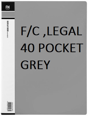 vavia Plastic 40 Pocket Display File /Leaf Fil (F/C,LEGAL-GREY)Clear Book Display File(Set Of 1, Grey)