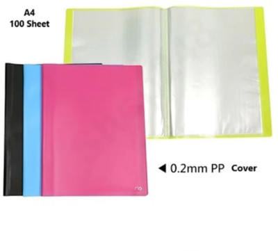 MALFAH ENTERPRISES DELI B01002 100 PAGE OFFICE DISPLAY (PACK OF 4) BOOK A4 unruled(Set Of 4, PINK BLUE GREEN BLACK)