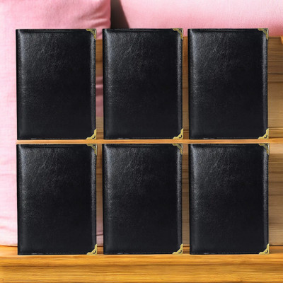 futureX PU Leather Bill Folder for Restaurant and Hotel with Card and Receipt Holder, (Set of 6)(Set Of 6, Black)