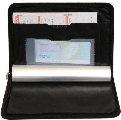 ZesTale PU Leather File Folder(Set Of 1, Black)