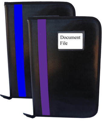 Kopila PU Leather Document,Certificate File Folder With 20 leefs and 3 Inner Pocket(Set Of 2, Blue & Purple)