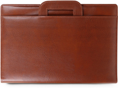 ZesTale PU Leather Adjustable Handle 2 Ring Document file folder (with 20 leafs)(Set Of 1, Brown)