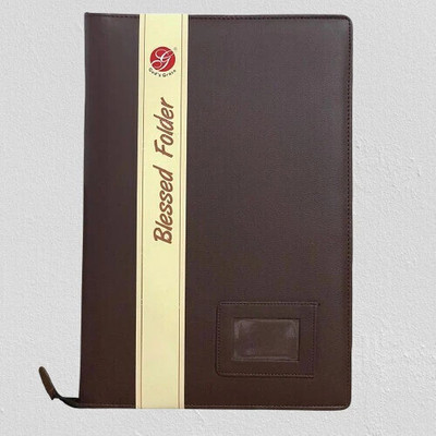 God's Grace Leatherite PU Folder(Set Of 1, Brown)
