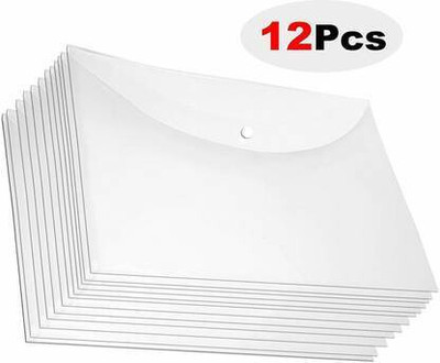 KRISHVIA Plastic File Folder(Set Of 12, White)