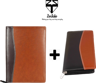 ZesTale PU Leather Document File Folder (20 Leafs) With Cheque Book Holder (Set Of 1, Multicolor)(Set Of 2, Dark Brown, Black)