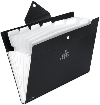 NISUN Polypropylene 8 Pocket File Folder Document Holder(Set Of 1, Black)