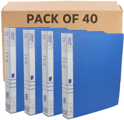 GPN PRINT Plastic A4 Size 2D Ring Binder File, Office File for Certificates and Documents(Set Of 40, Blue)