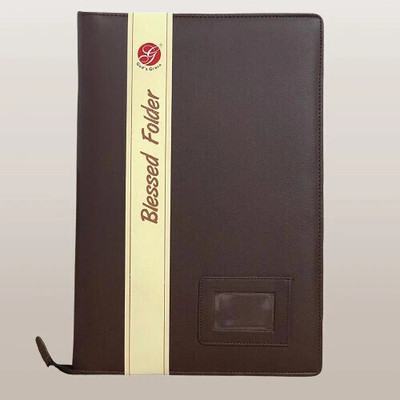 God's Grace Leatherite PU Folder(Set Of 1, Brown)