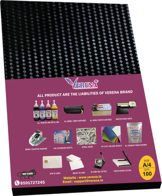 verena A/4 PVC Spiral Book Binding Sheet(Set Of 100, Black)