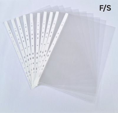 aarpee 240 micron thick (F/S size) polypropylene Sheet Protector | Document sleeves with 11 punch holes(Set Of 50, Transparent)