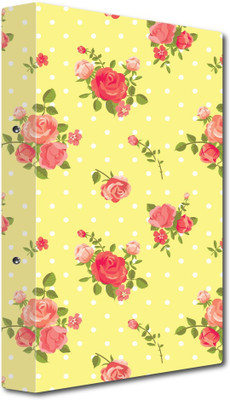 Nourish Cardboard Punchless File Folder(Set Of 1, Rose-Pattern-On yellow)