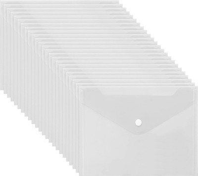 SHINING ZON A5 Button File Folder Document File(Set Of 5, Transparent)