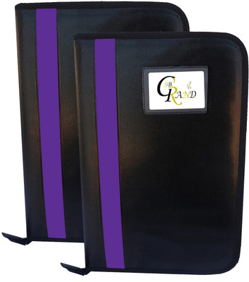 SB GRAND PU Leather file folder document holder with 20 leefs for legal size document(Set Of 2, Purple)