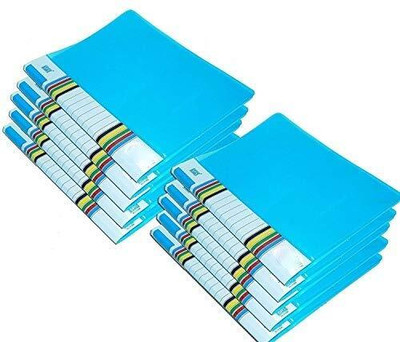 GPN PRINT Plastic Plastic Transparent A4 Size Report File Folder Documents Clip File Folder for Certificates/Letter/Report/File(Set Of 10, Blue)