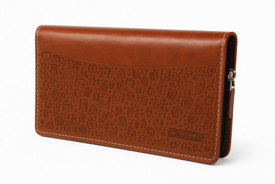 kittu Pack of 1 PU Leather (set of 1 only) cheque book holder(Set Of 2, Brown)