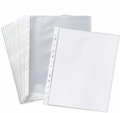 NSSP Plastic Plastic Clear Folder Leafs Sheet(Set Of 50, Transparent)