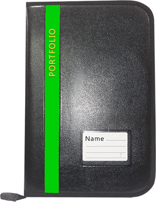Parthav PU Leather Office Document,Certificate File Folder With 20 Leefs for A4/FS Document(Set Of 1, Green, Black)