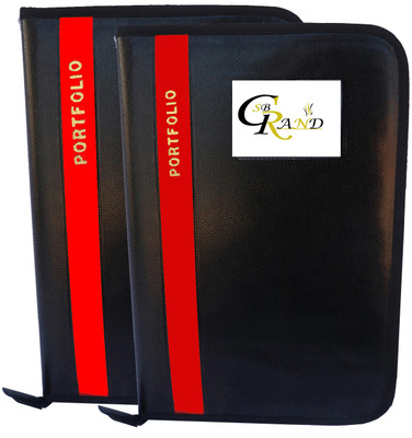 SB GRAND PU Leather Document File Folder With 20 Leaf's for Certificates and Document A4/FS Size(Set Of 2, Red)