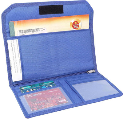 eva enterprises EVA Nylon Multiple Cheque Book/ Passbook Passport /Car Document Holder for Men & Women(Set Of 1, Blue)