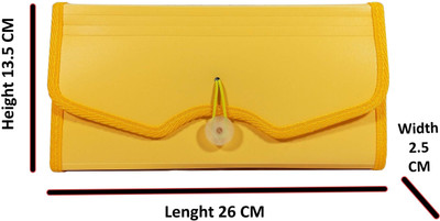 SHINING ZON Plastic 13 Pocket Expanding File Folder A6 Cheque Size(Set Of 7, Yellow)
