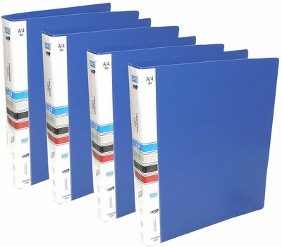 ASV Plastic 2D Ring Binder File, A4 document file folder for certificates D Ring binder 403 file folder, files for documents combo(Set Of 4, Blue)