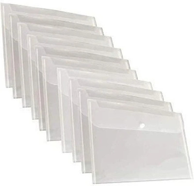 CAMPIO Plastic A4 Transparent Envelope Holder Storage Case(Set Of 10, Transparent)