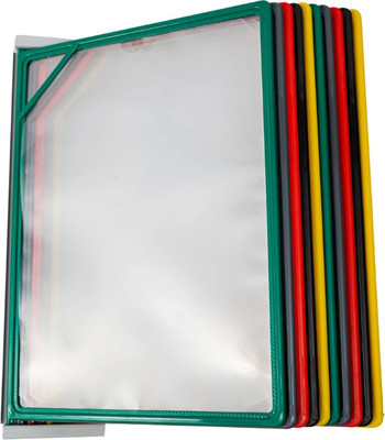 Infomate PP Wall Hanging Document Organizer with Quick-Insertion Transparent Pockets, A4 with 5 folders(Set Of 1, Multicolor)